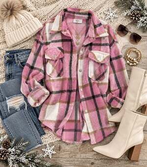 XL Pink Plaid Button Down Shirt